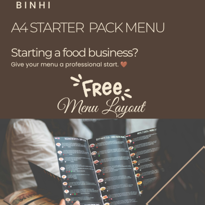 A4 Sintra Menu Starter Pack — 10 pcs